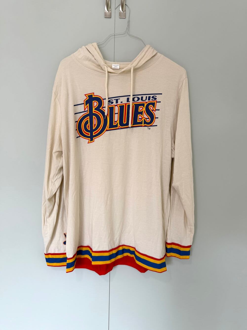 ST. LOUIS BLUES Mens Lightweight Retro Stripe Hoodie
